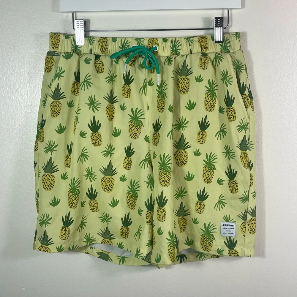 Pineapple Print Swim Trunks